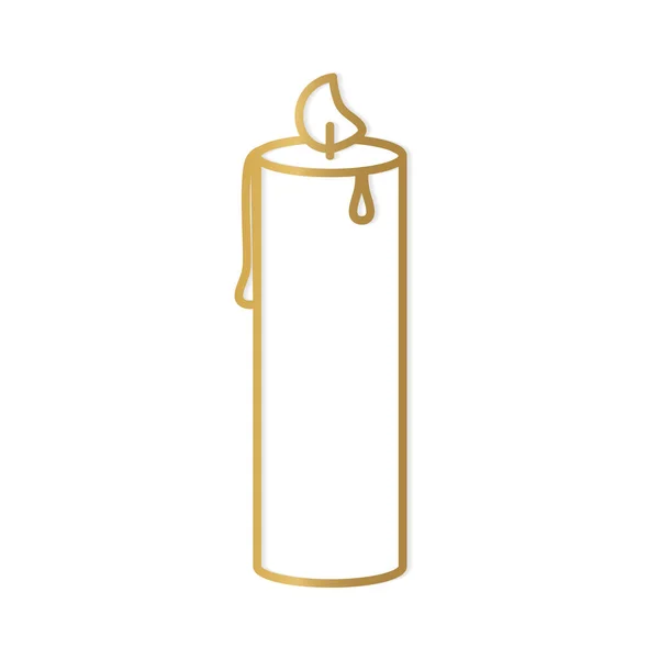 Golden Candle Icon Vector Illustration — Stock Vector