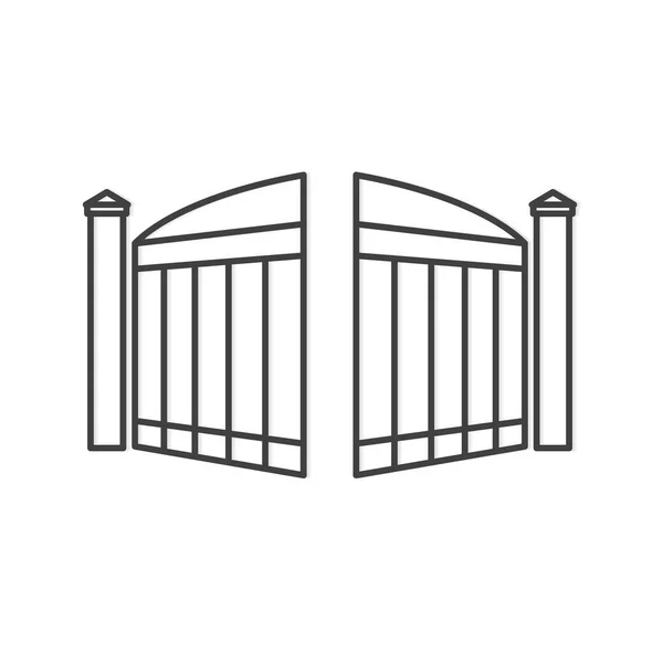 Negro Abierto Puerta Moderna Vector Ilustración — Vector de stock