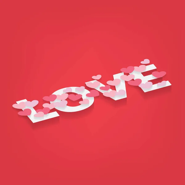 Word Love Hearts Vector Illustration — Stock Vector