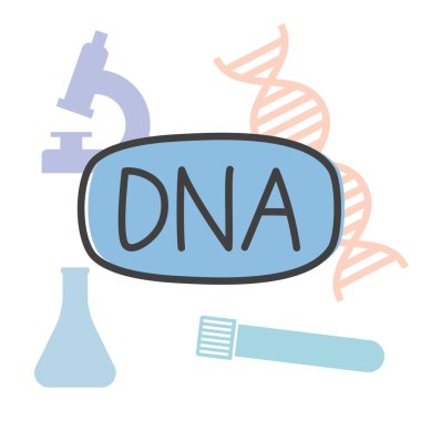 DNA deoksiribonükleik asit konsepti - vektör illüstrasyonu