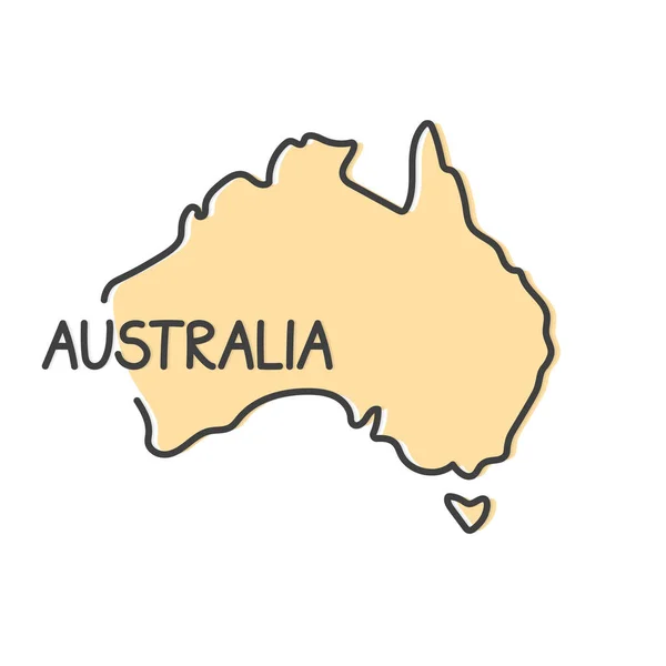 Esquema Australia Mapa Vector Ilustración — Vector de stock