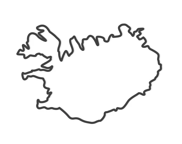 Contorno Abstracto Negro Islandia Mapa Vector Ilustración — Vector de stock