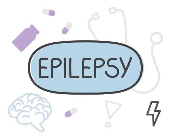 Медицинская концепция эпилепсии - векторная иллюстрация