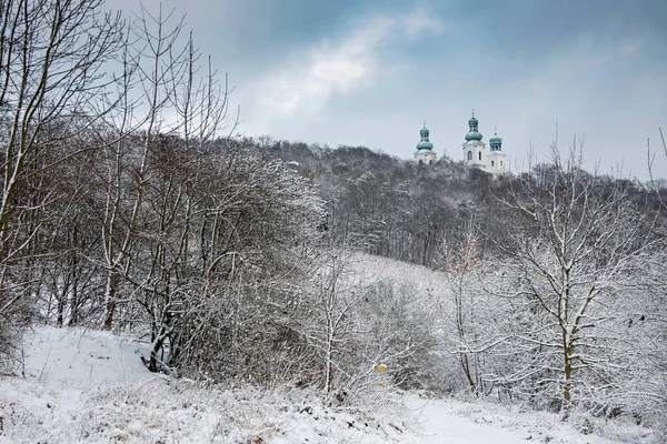 Winter Landscape Camaldolese Monastery Hill Bielany Krakow Poland — Stock Photo, Image