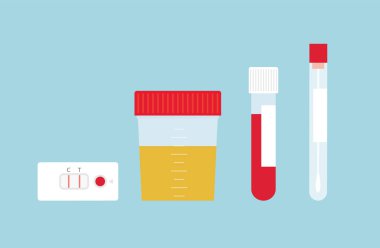 Bir analitik çalışma-vektör illüstrasyonuna farklı test konteynerleri