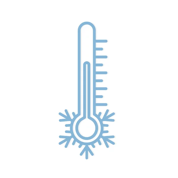 Koude Temperatuur Thermometer Icon Vector Illustratie — Stockvector