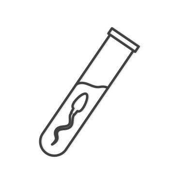 Laboratuvar analizi için sperm örneği - vektör illüstrasyonu