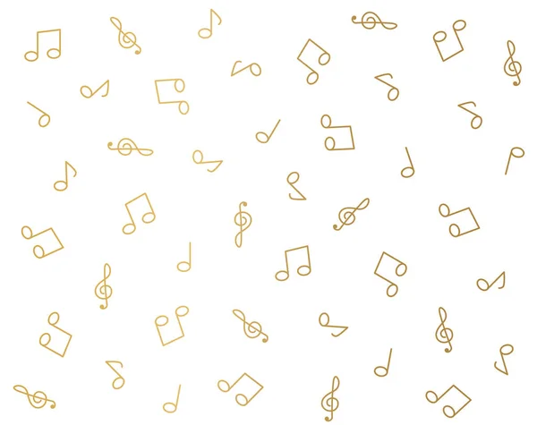 Golden Music Notes Pattern Vector Illustration — Stock Vector