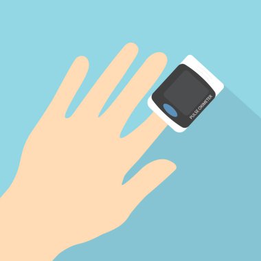 Kan vektörü illüstrasyonundaki nabız ve oksijen seviyesini kontrol et