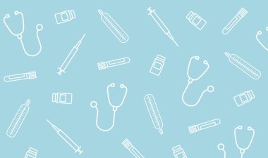 tıbbi simgeler deseni - vektör illüstrasyonu