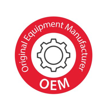 OEM Orijinal Malzeme Üreticisi Damgası Simge-vektör illüstrasyonu