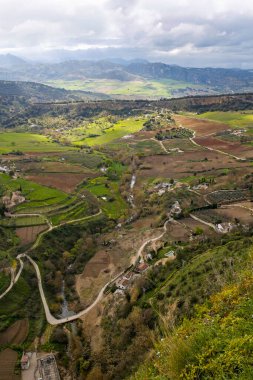 beautiful valley landscape seen from Ronda, Andalusia, Spain