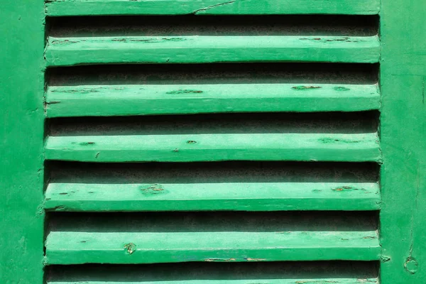 Rustikální Zelená Dřevěná Okenice Pozadí — Stock fotografie
