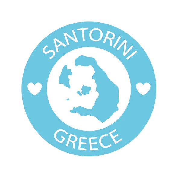 Santorini Stamp Map Icon Vector Illustration — Stock Vector