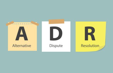 ADR Alternative Dispute Resolution written on memory papers- vector illustration clipart