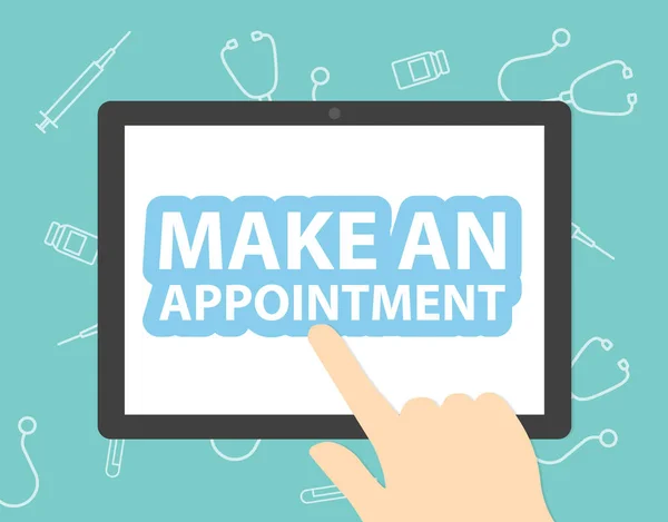 Making Appointment Doctor Online Consultation Vector Illustration — Vector de stock