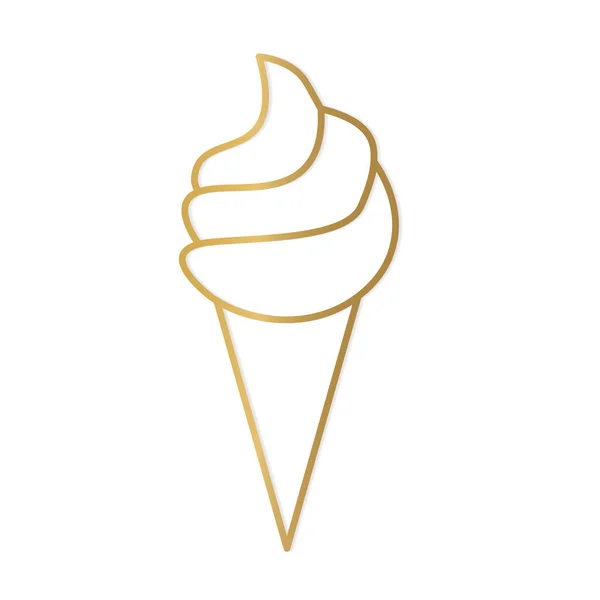 Goldene Eis Ikone Vektor Illustration — Stockvektor