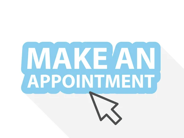 Make Appointment Button Mouse Pointing Arrow Vector Illustration — Vector de stock