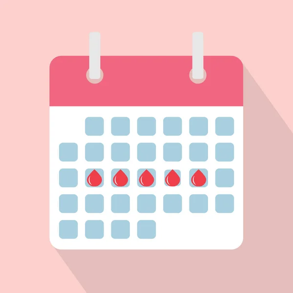 Calendar Marked Menstrual Cycle Days Vector Illustration — Stock Vector