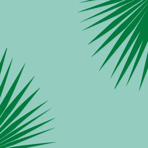 Palmblad Platte Lay Samenstelling Met Kopieerruimte Vector Illustratie — Stockvector