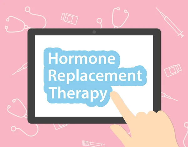 Concepto Terapia Reemplazo Hormonal Búsqueda Línea Consulta Médica Ilustración Vectorial — Archivo Imágenes Vectoriales