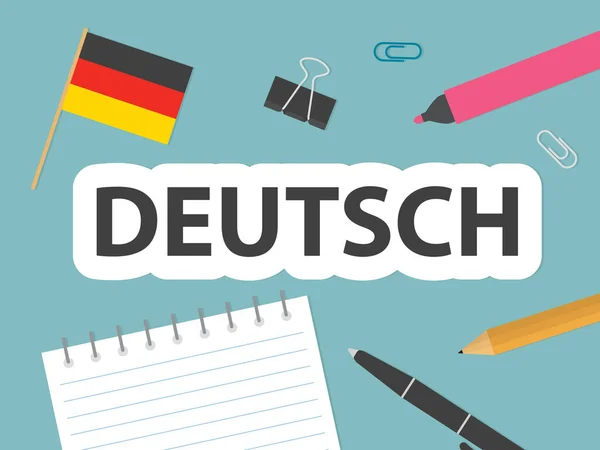 Εκμάθηση Της Γλώσσας Deutsch Διανυσματική Απεικόνιση — Διανυσματικό Αρχείο