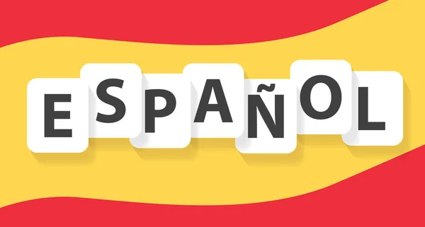 Εκμάθηση Εσπανόλης Ισπανικά Γλώσσα Έννοια Διανυσματική Απεικόνιση — Διανυσματικό Αρχείο