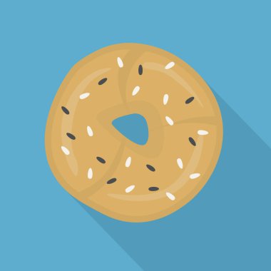 Susam tohumlu simit - vektör illüstrasyonu