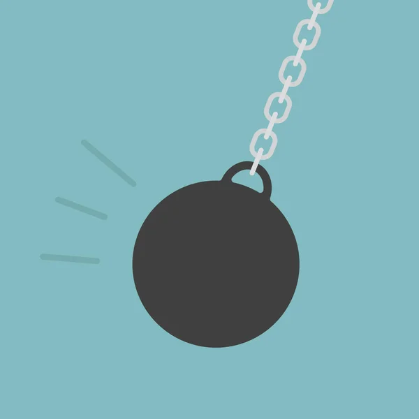 Swinging Wrecking Ball Icon Vector Illustration — Stock Vector