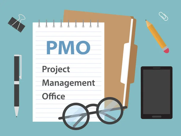 Pmo Project Management Office Concept Vector Illustratie — Stockvector