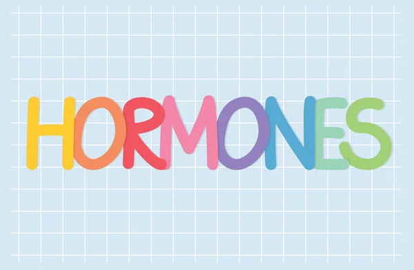 Hormonas Coloridas Palabra Concepto Vector Ilustración — Vector de stock