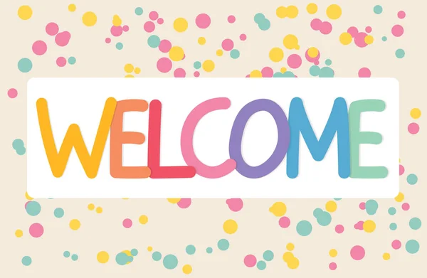 Colorful Welcome Banner Vector Illustration — Stock Vector