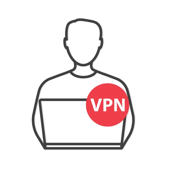 Conceito Usar Aplicativo Vpn Rede Privada Virtual Ilustração Vetorial — Vetor de Stock