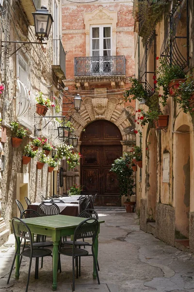 Tropea Daki Dar Pitoresk Caddelerden Biri Calabria Talya Çok Popüler — Stok fotoğraf