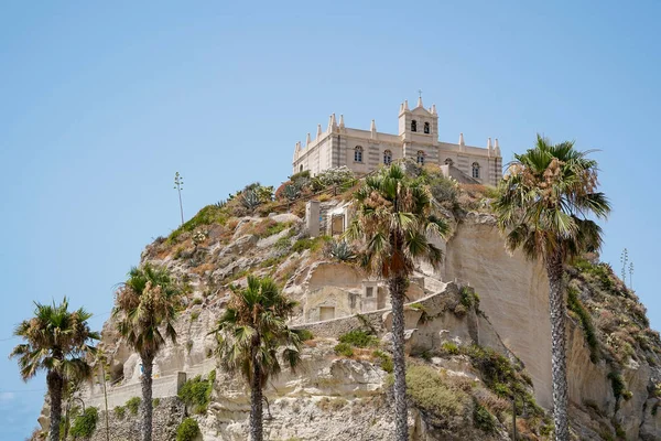 Sanktuarium Santa Maria Dell Isola Szczycie Skały Tropei Kalabria Włochy — Zdjęcie stockowe