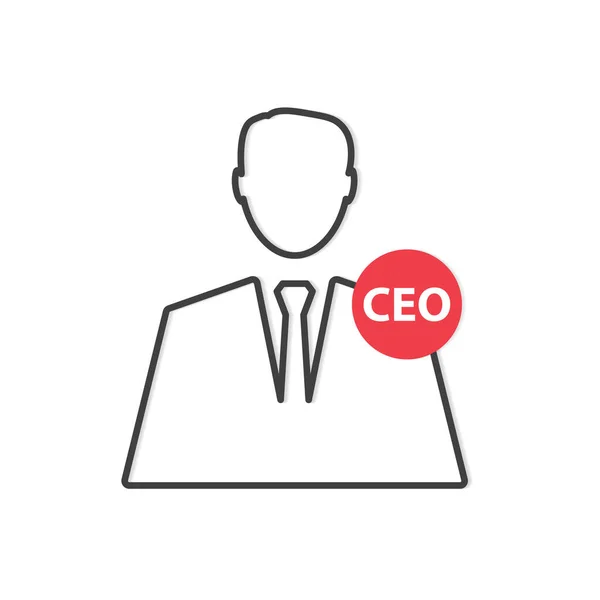 Ceo Chief Executive Officer Homem Negócios Icon Ilustração Vector —  Vetores de Stock