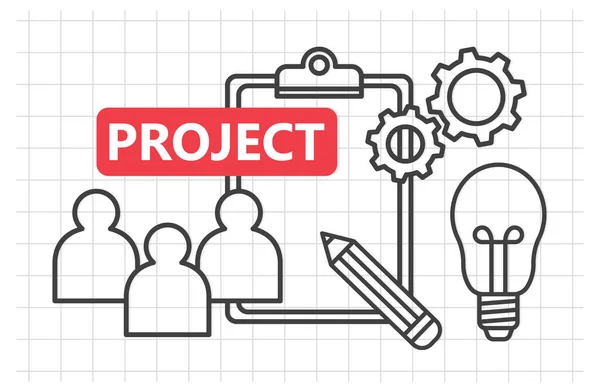 Projektkonzept Management Projektprozess Vektorillustration — Stockvektor