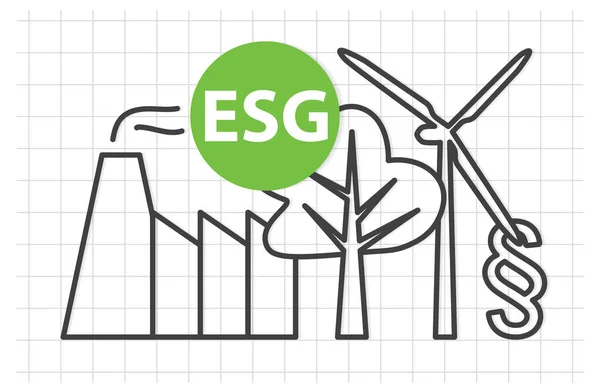 Esg Environmental Social Corporate Governance Koncepció Ágazat Bemutatása — Stock Vector