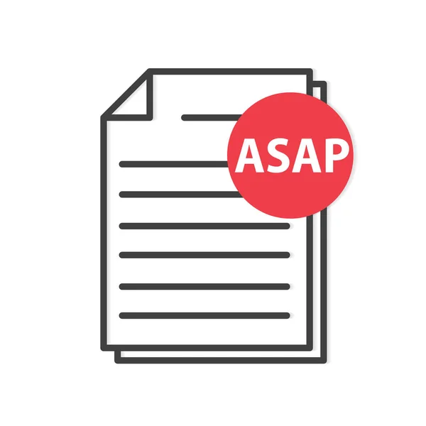 带有Asap 通知的纸质文档 矢量说明 — 图库矢量图片