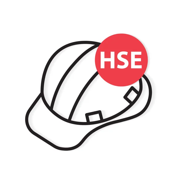 Hse Health Safety Environment Acronym Security Construction Helmet Icon Vector — 图库矢量图片