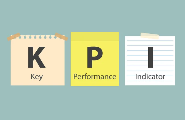 Kpi Key Performance Indicator Geschrieben Auf Speicherpapieren Vektorillustration — Stockvektor