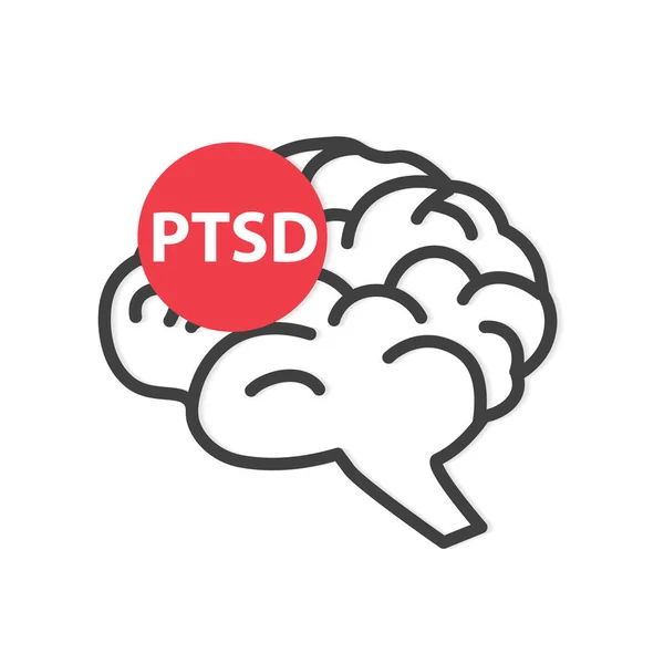 Ptsd Μετατραυματική Διαταραχή Στρες Ακρωνύμιο Και Εικονογράφηση Του Εγκεφάλου Διάνυσμα — Διανυσματικό Αρχείο