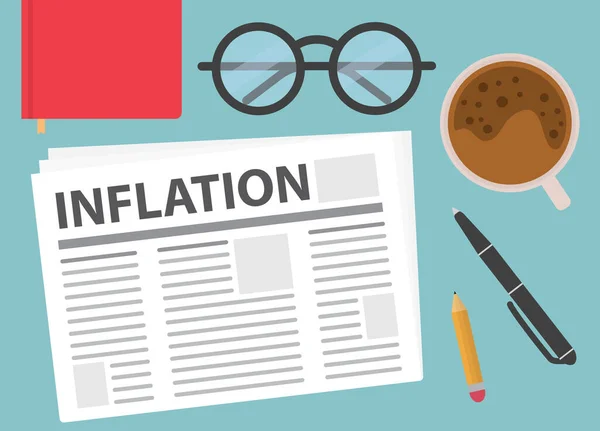 Inflation Headline Newspaper Vector Illustration — Stock Vector