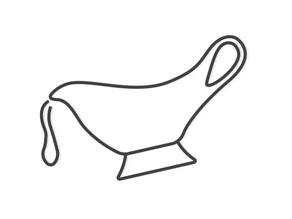 Nero Sauceboat Icon Vettoriale Illustrazione — Vettoriale Stock