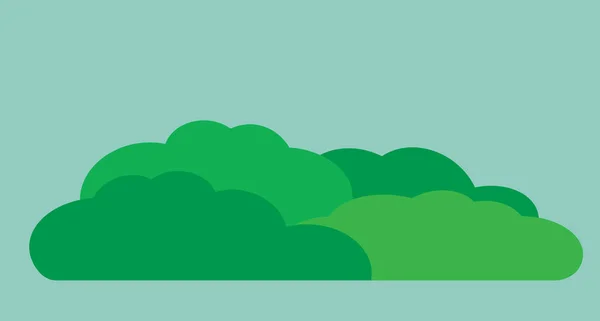 Ikona Zeleného Keře Vektorová Ilustrace — Stockový vektor