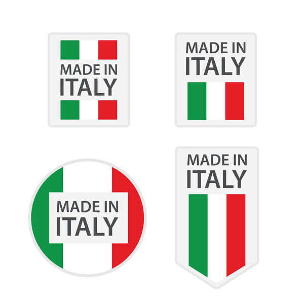 collection of made in Italy banner, sticker, stamp, badge - vector illustration