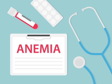 Hasta kartıyla yazılmış anemi - vektör çizimi