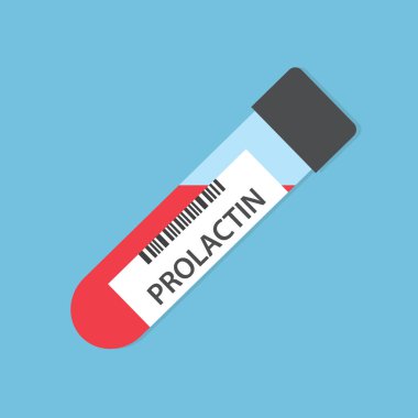 prolaktin hormonu kan testi tüpü vektör çizimi