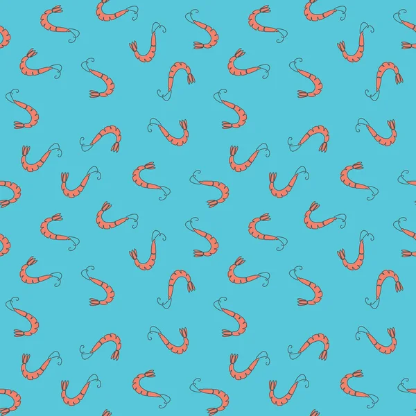 Motif Crevettes Sans Couture Illustration Vectorielle — Image vectorielle