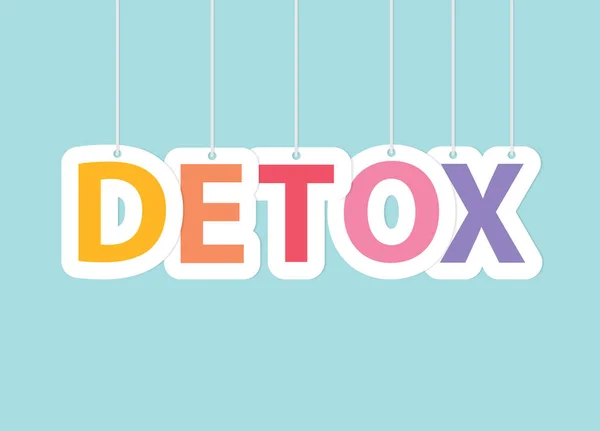 Kata Detox Dibuat Dengan Warna Warni Tergantung Huruf Vektor Ilustrasi - Stok Vektor